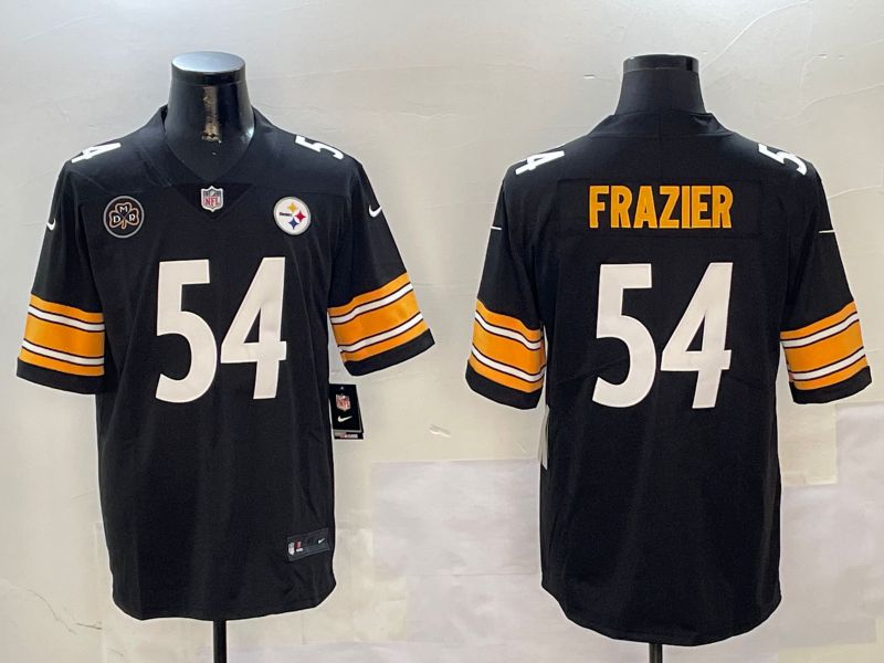 Men Pittsburgh Steelers #54 Frazier Black Second generation 2024 Nike Limited NFL Jersey style 3